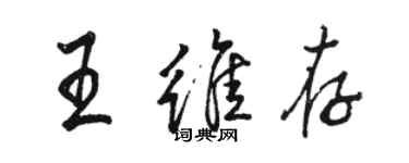 骆恒光王维存行书个性签名怎么写