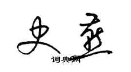 梁锦英史燕草书个性签名怎么写