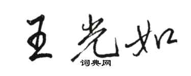 骆恒光王光如行书个性签名怎么写