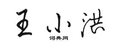骆恒光王小洪行书个性签名怎么写