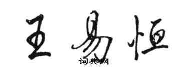 骆恒光王易恒行书个性签名怎么写