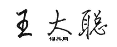 骆恒光王大聪行书个性签名怎么写