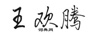 骆恒光王欢腾行书个性签名怎么写