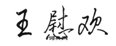 骆恒光王慰欢行书个性签名怎么写
