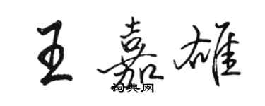 骆恒光王嘉雄行书个性签名怎么写