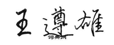 骆恒光王遵雄行书个性签名怎么写
