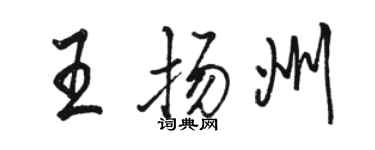 骆恒光王扬州行书个性签名怎么写
