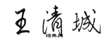 骆恒光王清城行书个性签名怎么写