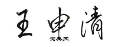 骆恒光王申清行书个性签名怎么写