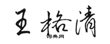 骆恒光王格清行书个性签名怎么写