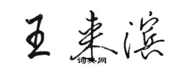 骆恒光王来滨行书个性签名怎么写