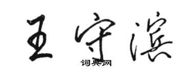 骆恒光王守滨行书个性签名怎么写