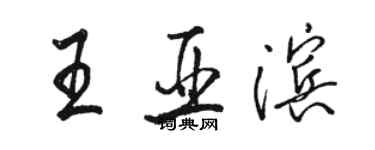 骆恒光王亚滨行书个性签名怎么写