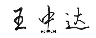 骆恒光王中达行书个性签名怎么写