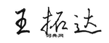 骆恒光王拓达行书个性签名怎么写