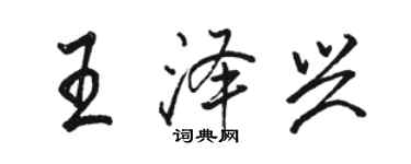 骆恒光王泽兴行书个性签名怎么写