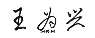骆恒光王为兴行书个性签名怎么写