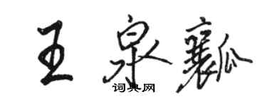 骆恒光王泉瓤行书个性签名怎么写