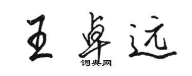 骆恒光王卓远行书个性签名怎么写