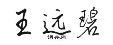 骆恒光王远碧行书个性签名怎么写