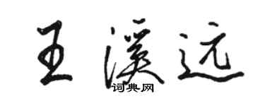 骆恒光王溪远行书个性签名怎么写