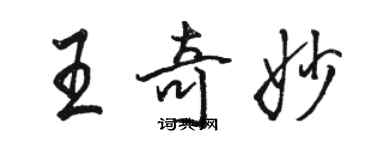 骆恒光王奇妙行书个性签名怎么写