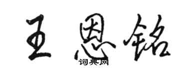 骆恒光王恩铭行书个性签名怎么写