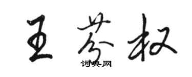 骆恒光王芬权行书个性签名怎么写