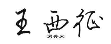 骆恒光王西征行书个性签名怎么写
