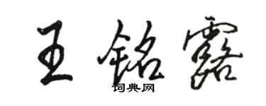 骆恒光王铭露行书个性签名怎么写