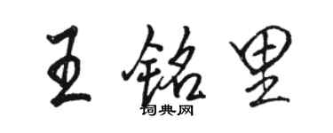 骆恒光王铭里行书个性签名怎么写