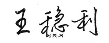 骆恒光王稳利行书个性签名怎么写