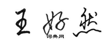 骆恒光王好然行书个性签名怎么写
