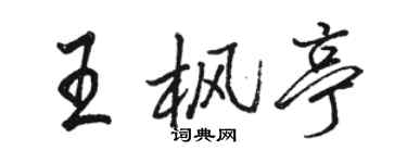 骆恒光王枫亭行书个性签名怎么写