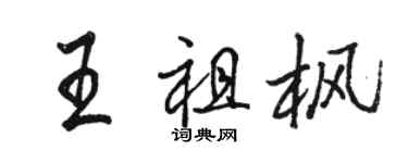 骆恒光王祖枫行书个性签名怎么写