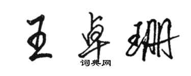 骆恒光王卓珊行书个性签名怎么写