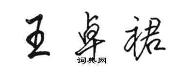 骆恒光王卓裙行书个性签名怎么写
