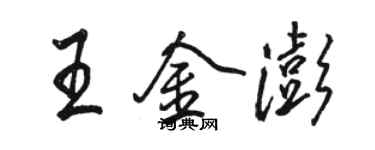 骆恒光王金澎行书个性签名怎么写