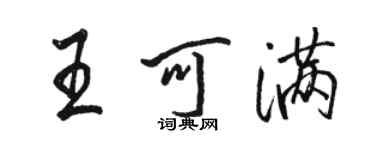 骆恒光王可满行书个性签名怎么写