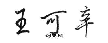 骆恒光王可辛行书个性签名怎么写