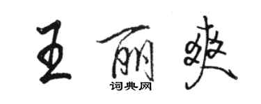 骆恒光王丽爽行书个性签名怎么写