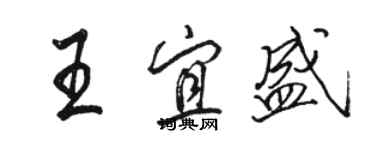 骆恒光王宜盛行书个性签名怎么写