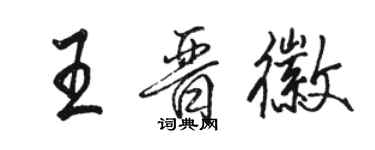 骆恒光王晋徽行书个性签名怎么写