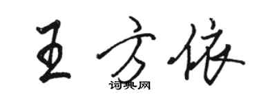骆恒光王方依行书个性签名怎么写