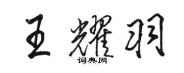 骆恒光王耀羽行书个性签名怎么写