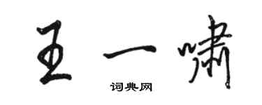 骆恒光王一啸行书个性签名怎么写