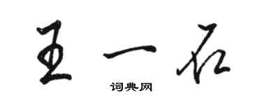 骆恒光王一石行书个性签名怎么写