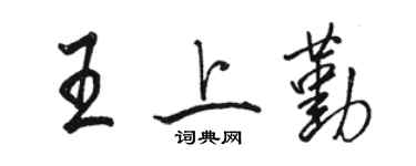骆恒光王上勤行书个性签名怎么写