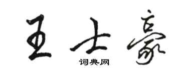 骆恒光王士豪行书个性签名怎么写