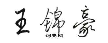 骆恒光王锦豪行书个性签名怎么写